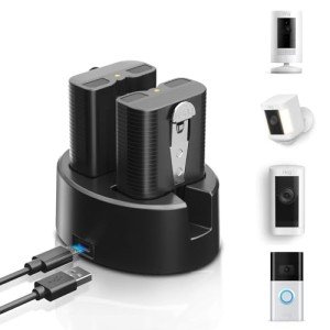 2-Pack Replacement Battery & Charger for Ring Doorbell