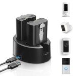 2-Pack Replacement Battery & Charger for Ring Doorbell