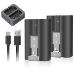 2-Pack Rechargeable Batteries with Charger for Ring Cameras