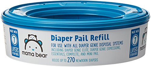 Amazon Brand - Mama Bear Diaper Pail Refills for Diaper Genie Pails, 270 Count