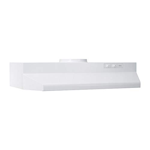 Broan-NuTone 423001 30" White Ducted Convertible Range Hood Insert with Light, Exhaust Fan for Under Cabinet, Inch