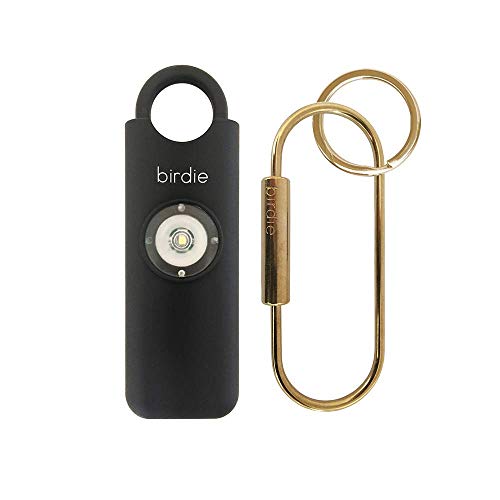 Sheâs BirdieââThe Original Personal Safety Alarm for Women by Womenââ130dB Siren, Flashing Strobe Light, Solid Brass Key Chain and Key Ring in 5 Pop Colors. (Charcoal)