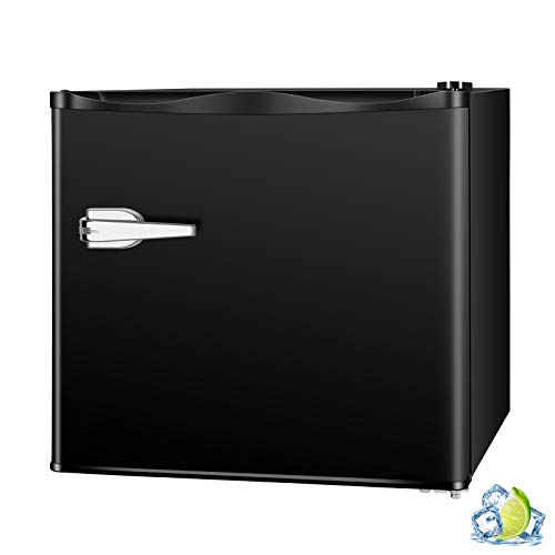 R.W.FLAME Upright Compact Freezer 1.2 Cu.ft, FreeStanding Mini Freezer with Single Door and Shelf, Adjustable temperature control, Cold Storage of Food & Beverage for Home, Office, Apartment(Black)