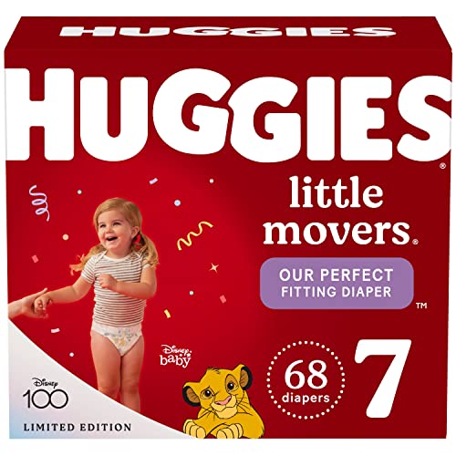 Baby Diapers Size 7, 68 Ct, Huggies Little Movers