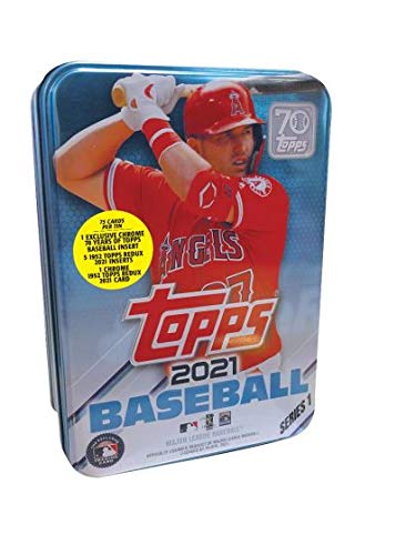 2021 Topps Series 1 MLB Baseball Tin (75 cards/bx, Trout)