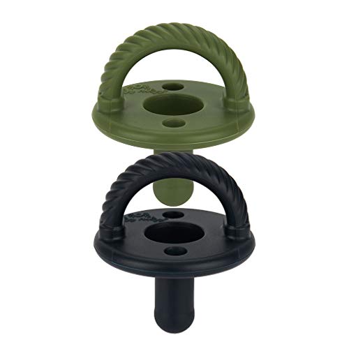 Itzy Ritzy Sweetie Soother Pacifier Set of 2, Camo & Midnight Black