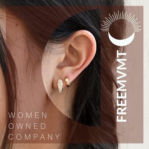 FREEMVMT 18K Gold Plated Snake Earrings with AAA Cubic Zirconia