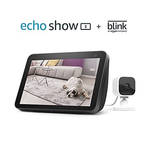 All-new Echo Show 8 (2nd Gen, 2021 release) - Charcoal bundle with Blink Mini
