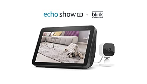 All-new Echo Show 8 (2nd Gen, 2021 release) - Charcoal bundle with Blink Mini