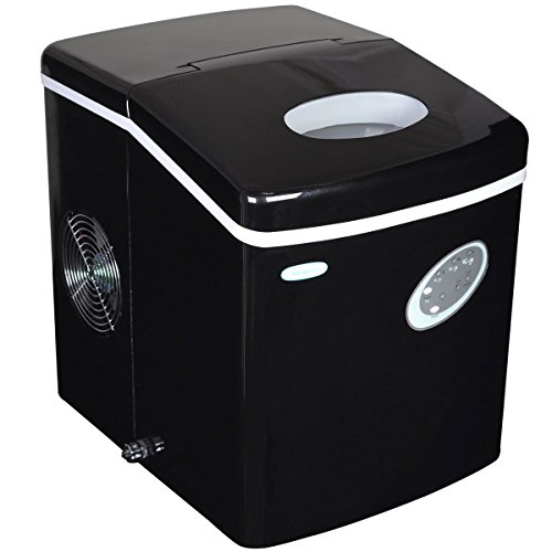 NewAir Portable Ice Maker 28 lb. Daily, Countertop Compact Design, 3 Size Bullet Shaped Ice, AI-100BK, Black