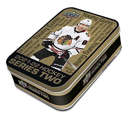 2021/22 Upper Deck Series 2 NHL Hockey TIN box (8 pks/bx + 1 OPC Glossy Rookie pack)