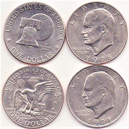 Eisenhower (ike) Dollars Set Of 4 Different Dates Between 1971-1978