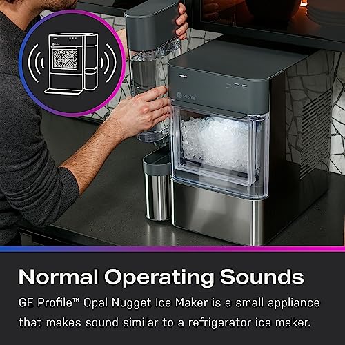 GE Profile Opal 2.0 | Countertop Nugget Ice Maker with Side Tank | Ice Machine with WiFi Connectivity | Smart Home Kitchen Essentials | Stainless Steel