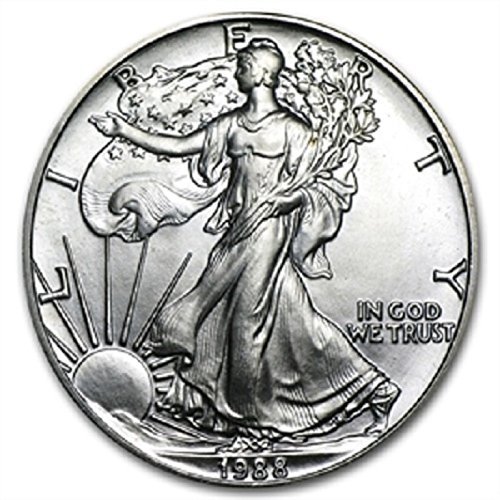 1988-1 Ounce American Silver Eagle Shipping .999 Fine Silver with our Certificate of Authenticity Dollar Uncirculated US Mint