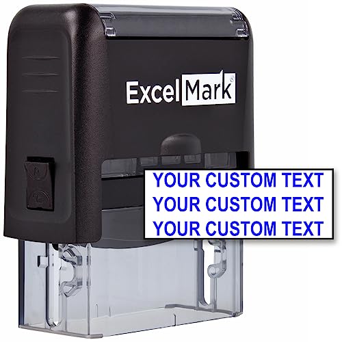 Custom Self-Inking Stamp - Up to 3 Lines - 11 Color Choices and 17 Font Choices