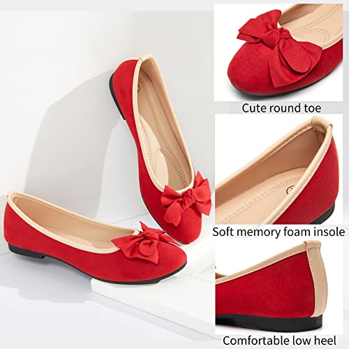 Vintage Black Bow Ballet Flats Women's Dress Shoes