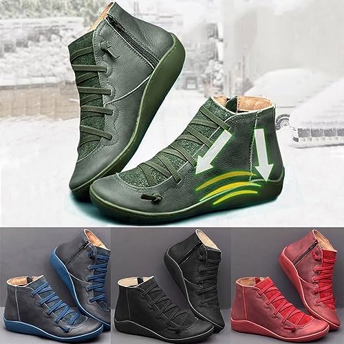 Women's Lace-Up Ankle Boots: Vintage Style, Arch Support
