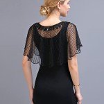 1920s Beaded Black Shawl for Flapper Dresses