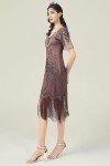 1920s Art Deco Fringe Sequin Flapper Dress