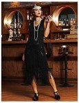 1920s Black Flapper Swing Dress with Fringes