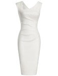 MUXXN Women's 1940s Midi Hollow Out Pencil Dress