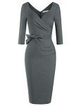 1940s Vintage Elbow Sleeve Pencil Midi Dress