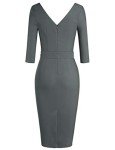 1940s Vintage Elbow Sleeve Pencil Midi Dress