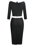 1950s Vintage Black Bodycon Cocktail Dress for Women