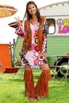 Pink 60s 70s Hippie Disco Dress for Women