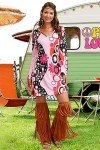 Pink 60s 70s Hippie Disco Dress for Women