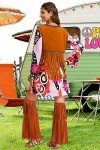 Pink 60s 70s Hippie Disco Dress for Women