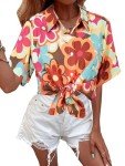 Retro Floral Hawaiian Shirt for Women