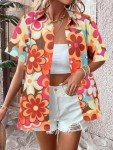 Retro Floral Hawaiian Shirt for Women