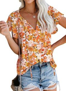 Floral Boho Vintage Blouse for Women