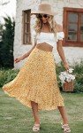 Floral Midi Boho Skirt with High Waist