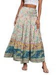 Bohemian High Waist A-Line Maxi Skirt