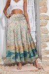 Bohemian High Waist A-Line Maxi Skirt