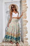 Bohemian High Waist A-Line Maxi Skirt