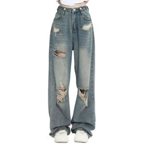 Y2K High Waist Wide Leg Vintage Women Jeans