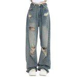 Y2K High Waist Wide Leg Vintage Women Jeans