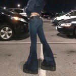 Vintage Low Rise Flare Jeans for Women