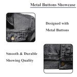 Men's Vintage Denim Jacket with Pockets - Black