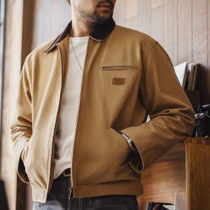 Vintage Detroit Canvas Work Jacket for Men