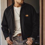 Vintage Detroit Canvas Work Jacket for Men