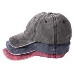 Vintage-Style Washed Baseball Cap - 3 Pack