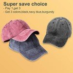 Vintage-Style Washed Baseball Cap - 3 Pack