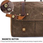 Brown Vintage Leather & Canvas Messenger Bag