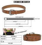 Vintage Leather Waist Belt with Flower Buckle