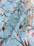 Bird Print Floral Lightweight Vintage Scarf for Women