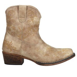 Brown Embroidered Short Ankle Boots for Women